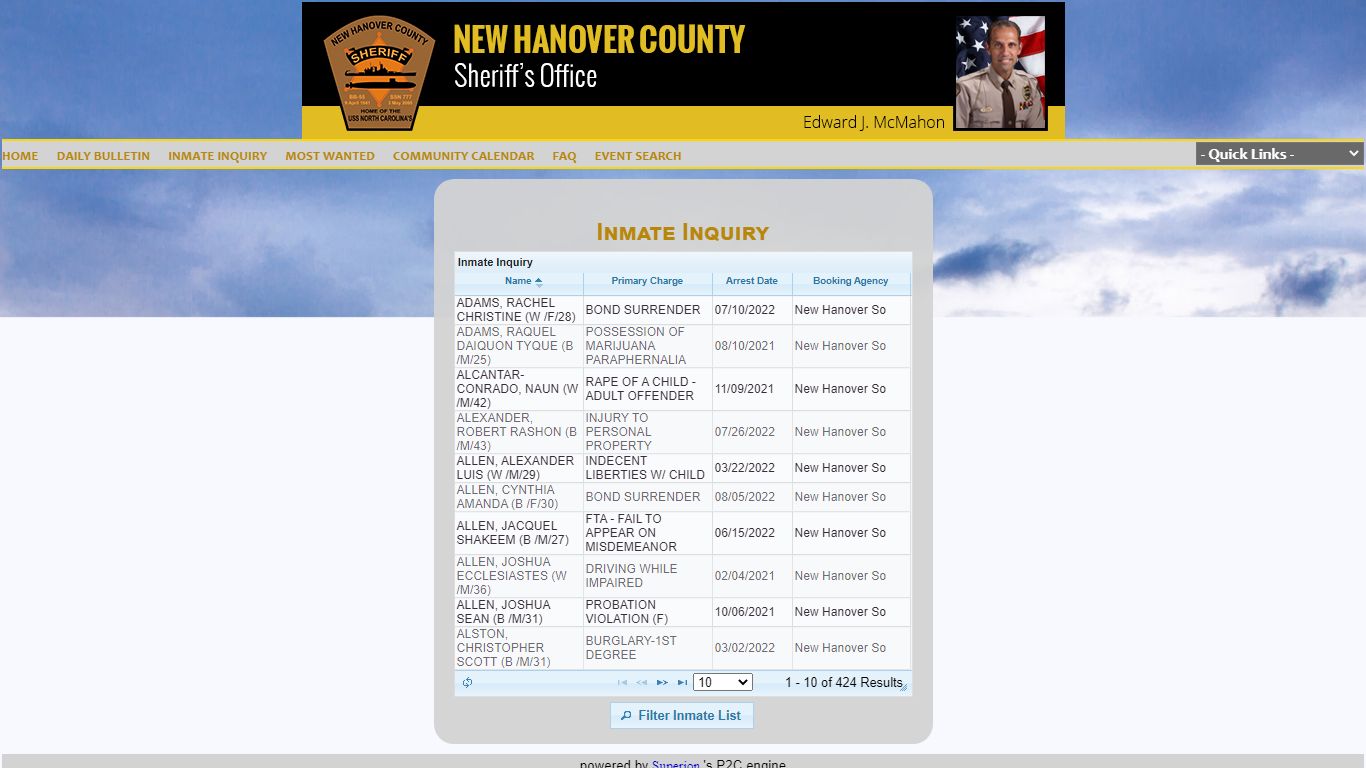 New Hanover Sheriff's Office P2C