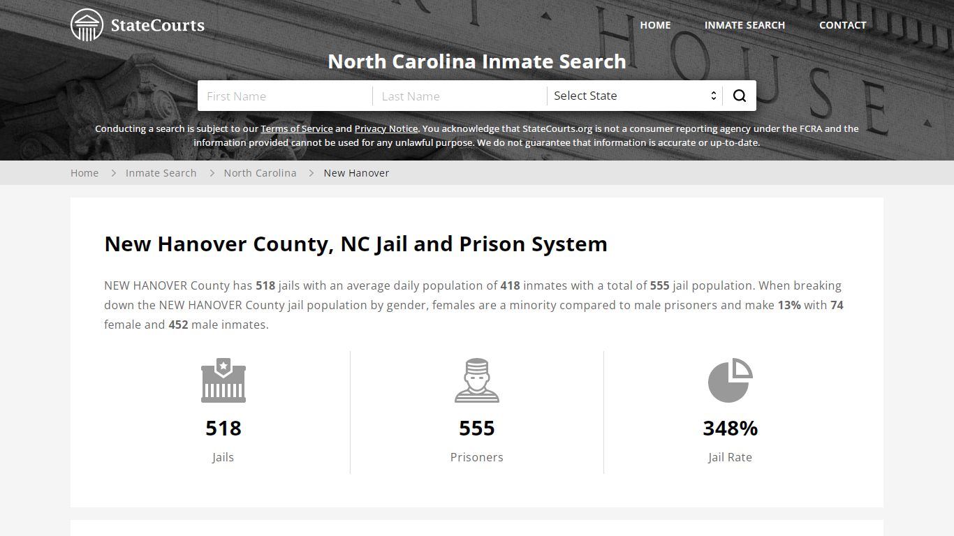 New Hanover County, NC Inmate Search - StateCourts