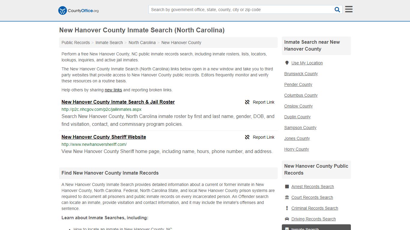 Inmate Search - New Hanover County, NC (Inmate Rosters ...
